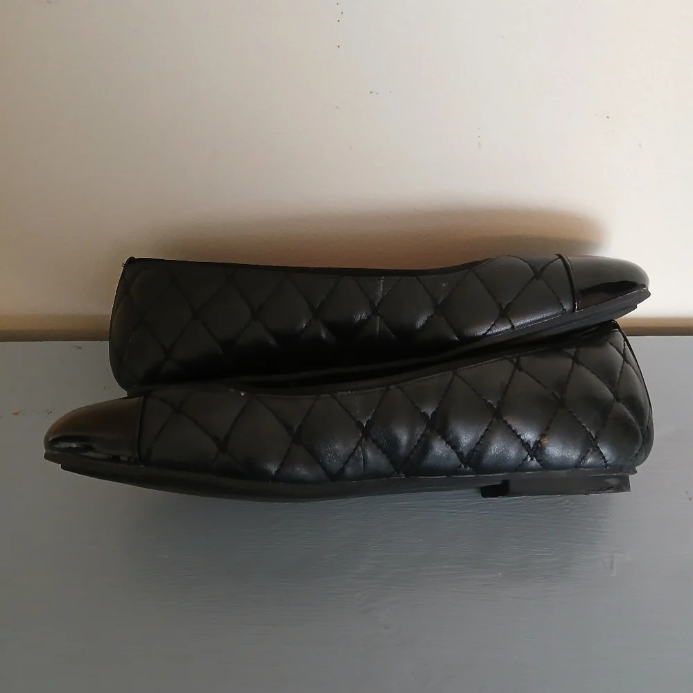 Vionic 8.5 Desiree Black Patent Quilted Ballet Flats comfort Shoes round toe - Picture 6 of 10